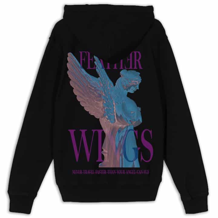 Wings Hoodie Back Black MAMPICI